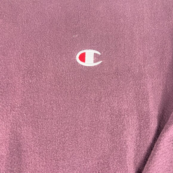 Y2K Champion Reverse Weave Sweatshirt Adult Medium Purple Small Logo Crewneck - Picture 2 of 14